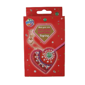 Diamond painting - sleutelhanger hart - rood