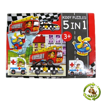 5 in 1 Kinderpuzzels - Hulpdiensten (Tweedekans)