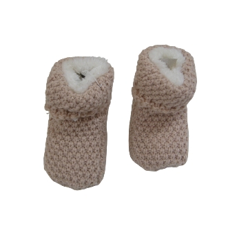 Apollo gebreide babyslofjes - Old Pink